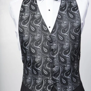 Black White Paisly Half 1